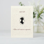 Jane Austen Regency Wedding RSVP-kaart RSVP Kaartje (Staand voorkant)