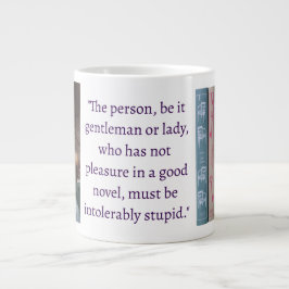 Jane Austen romanquote (donkerpaars) Grote Koffiekop