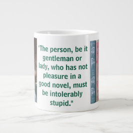 Jane Austen romanquote (groen) Grote Koffiekop