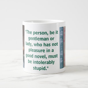 Jane Austen romanquote (groen) Grote Koffiekop