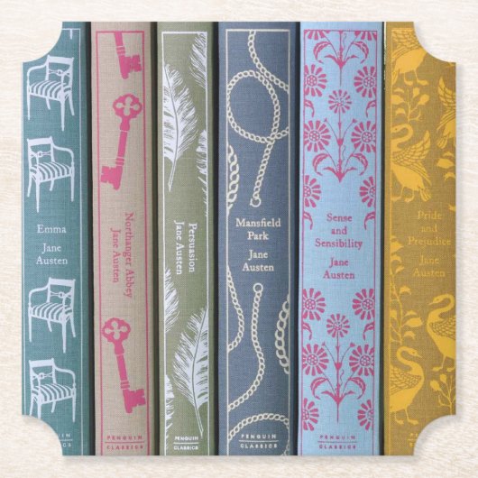Jane Austen romans Kartonnen Onderzetters (Voorkant)