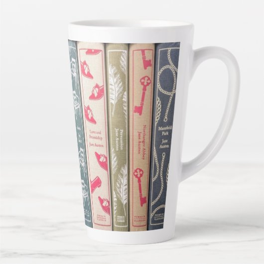 Jane Austen romans op mok (Rechts)