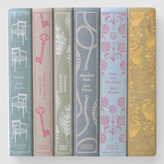 Jane Austen-romans Stenen Onderzetter (Voorkant)