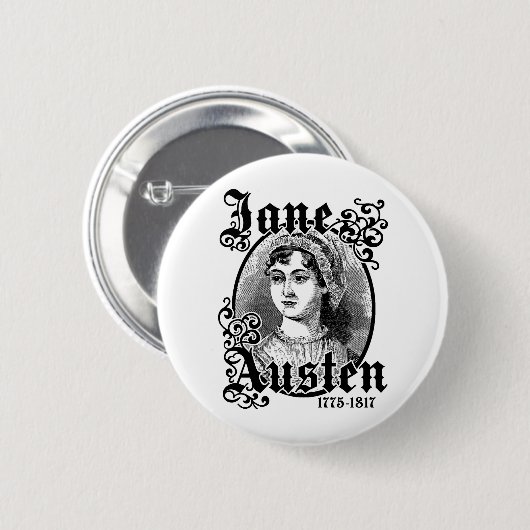 Jane Austen Ronde Button 5,7 Cm (Voorkant /achterkant)