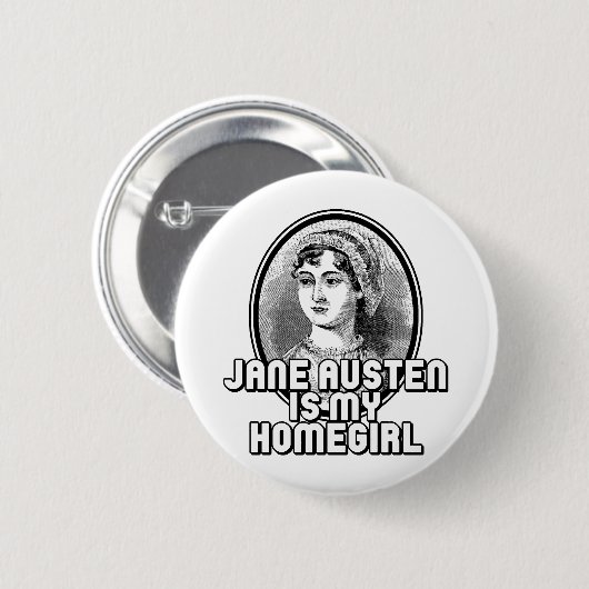 Jane Austen Ronde Button 5,7 Cm (Voorkant /achterkant)