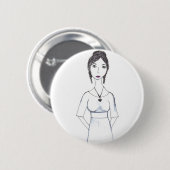 Jane Austen Ronde Button 5,7 Cm (Voorkant /achterkant)