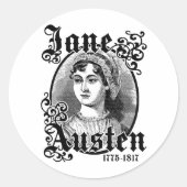 Jane Austen Ronde Sticker (Voorkant)