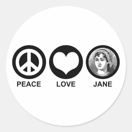 Jane Austen Ronde Sticker (Voorkant)