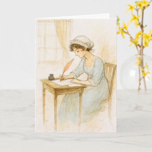Jane Austen’s 250th Anniversary Kaart (Gele Bloem)