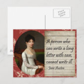 Jane Austen schrijft geïnspireerd design Briefkaart (Voorkant / Achterkant)