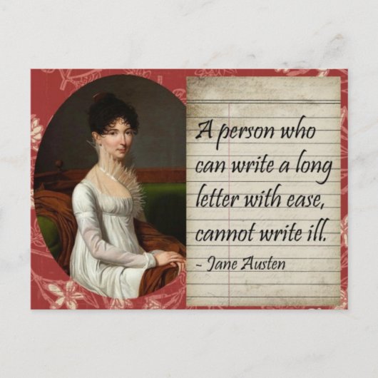 Jane Austen schrijft geïnspireerd design Briefkaart (Voorkant)