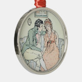 Jane Austen Sense en Sensibility Kerstmis Metalen Ornament (Rechts)