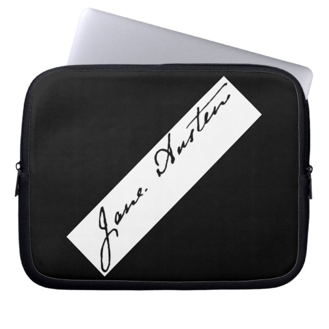 Jane Austen Signature Laptop Sleeve (Voorkant)