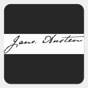 Jane Austen Signature Vierkante Sticker