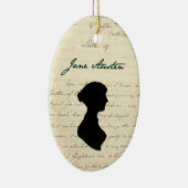 Jane Austen signatuur & silhouette ornament (Rechts)