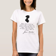 Jane Austen silhouet en boek citaat,