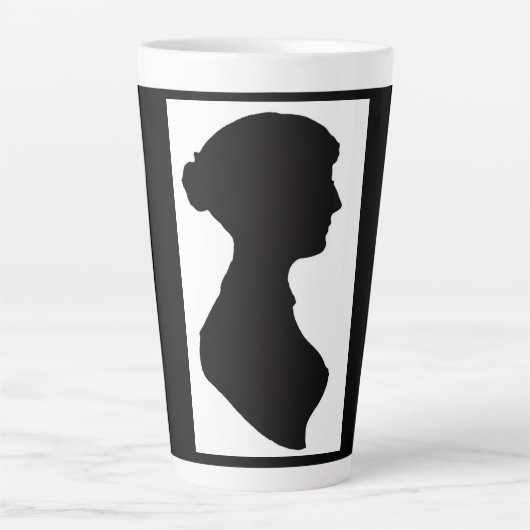 Jane Austen Silhouet Latte Mok (Voorkant)
