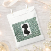 Jane Austen Silhouet op Blad Behang Bedankzakje (Geknipt)