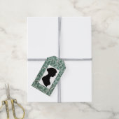 Jane Austen Silhouet op Blad Behang Cadeaulabel (Met Touw)