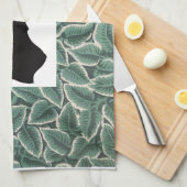 Jane Austen Silhouet op bladbehang Theedoek (Quarter Fold)