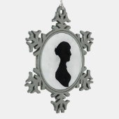 Jane Austen Silhouet Tin Sneeuwvlok Ornament (Links)