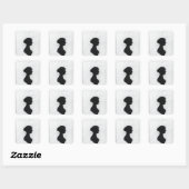 Jane Austen Silhouet Vierkante Sticker (Vel)