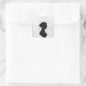 Jane Austen Silhouet Vierkante Sticker (Tas)