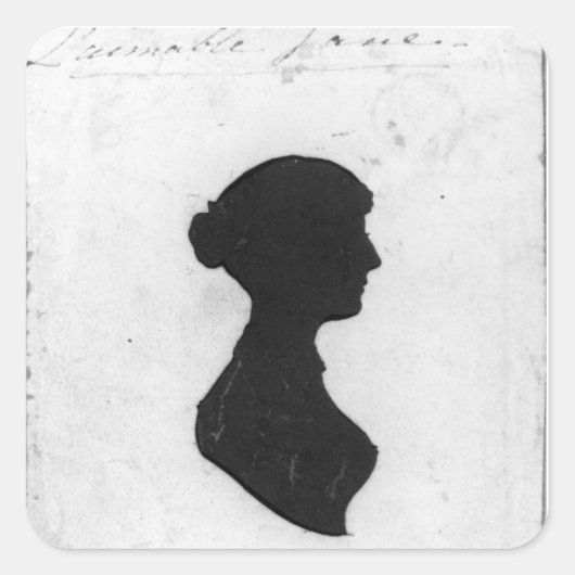 Jane Austen Silhouette Achtergrondstickers Vierkante Sticker (Voorkant)
