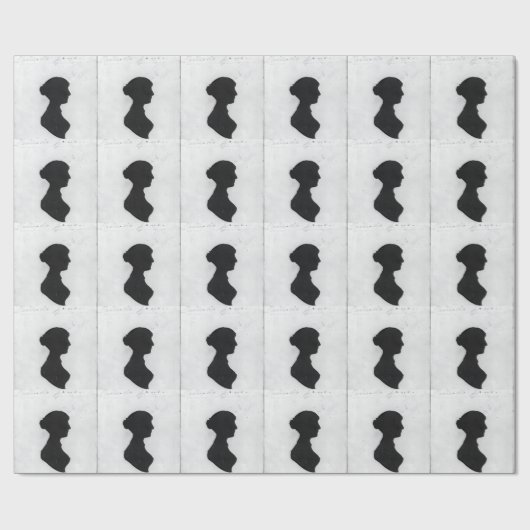 Jane Austen Silhouette Cadeaupapier (Vlak)