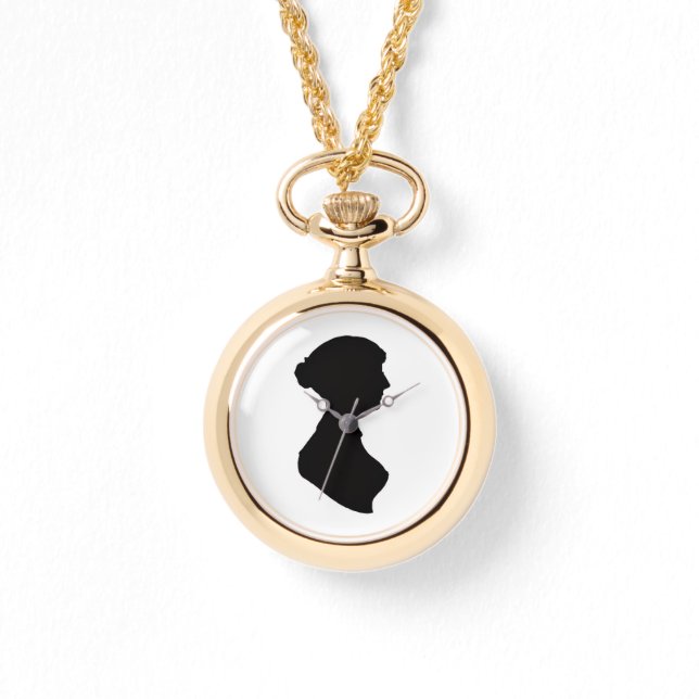 Jane Austen Silhouette Horloge (Voorkant)