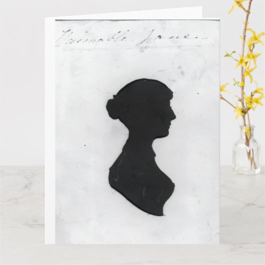 Jane Austen Silhouette Kaart (Gele Bloem)