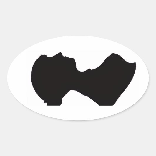 Jane Austen Silhouette Ovale Sticker (Voorkant)