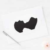 Jane Austen Silhouette Ovale Sticker (Envelop)