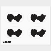 Jane Austen Silhouette Ovale Sticker (Vel)