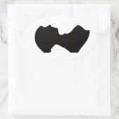Jane Austen Silhouette Ovale Sticker (Tas)