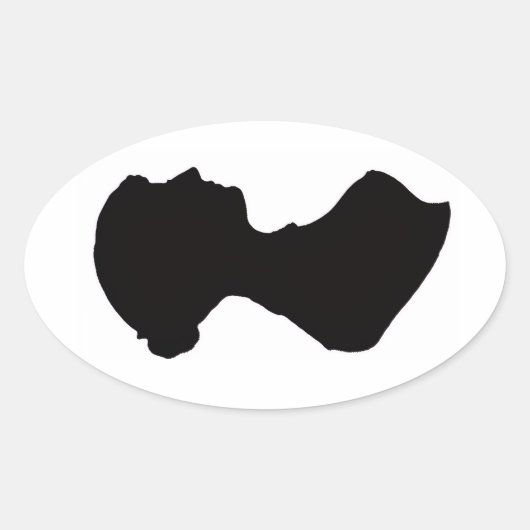 Jane Austen Silhouette Ovale Sticker (Voorkant)