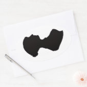 Jane Austen Silhouette Ovale Sticker (Envelop)