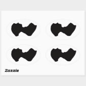 Jane Austen Silhouette Ovale Sticker (Vel)