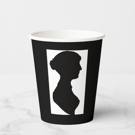 Jane Austen Silhouette Papieren Bekers (Voorkant)