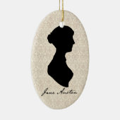 Jane Austen silhouette-profiel Keramisch Ornament (Rechts)