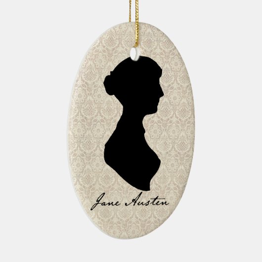 Jane Austen silhouette-profiel Keramisch Ornament (Rechts)