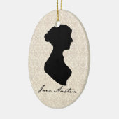 Jane Austen silhouette-profiel Keramisch Ornament (Links)