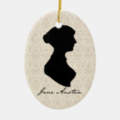 Jane Austen silhouette-profiel Keramisch Ornament (Voorkant)