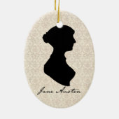 Jane Austen silhouette-profiel Keramisch Ornament (Achterkant)