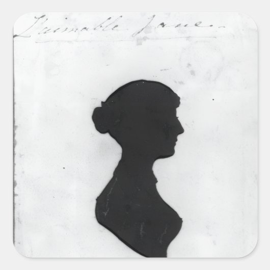 Jane Austen Silhouette Vierkante Sticker (Voorkant)