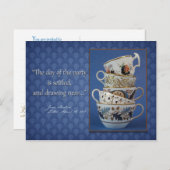 Jane Austen Tea Party Uitnodiging (Voorkant / Achterkant)