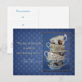 Jane Austen Tea Party Uitnodiging Briefkaart (Voorkant / Achterkant)