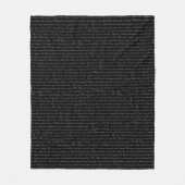 Jane Austen Text Black en White Fleece Blanket (Voorkant)