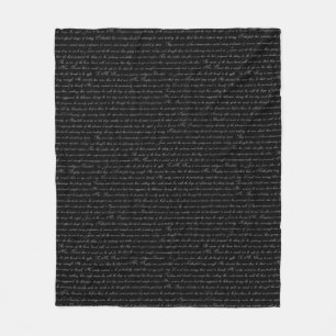 Jane Austen Text Black en White Fleece Blanket Deken