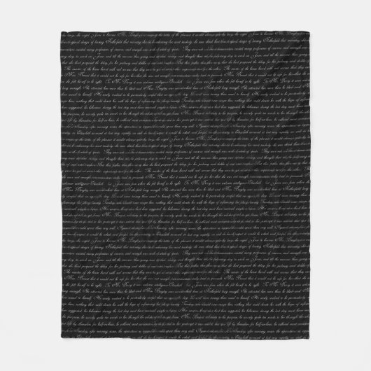 Jane Austen Text Black en White Fleece Blanket Deken (Voorkant)